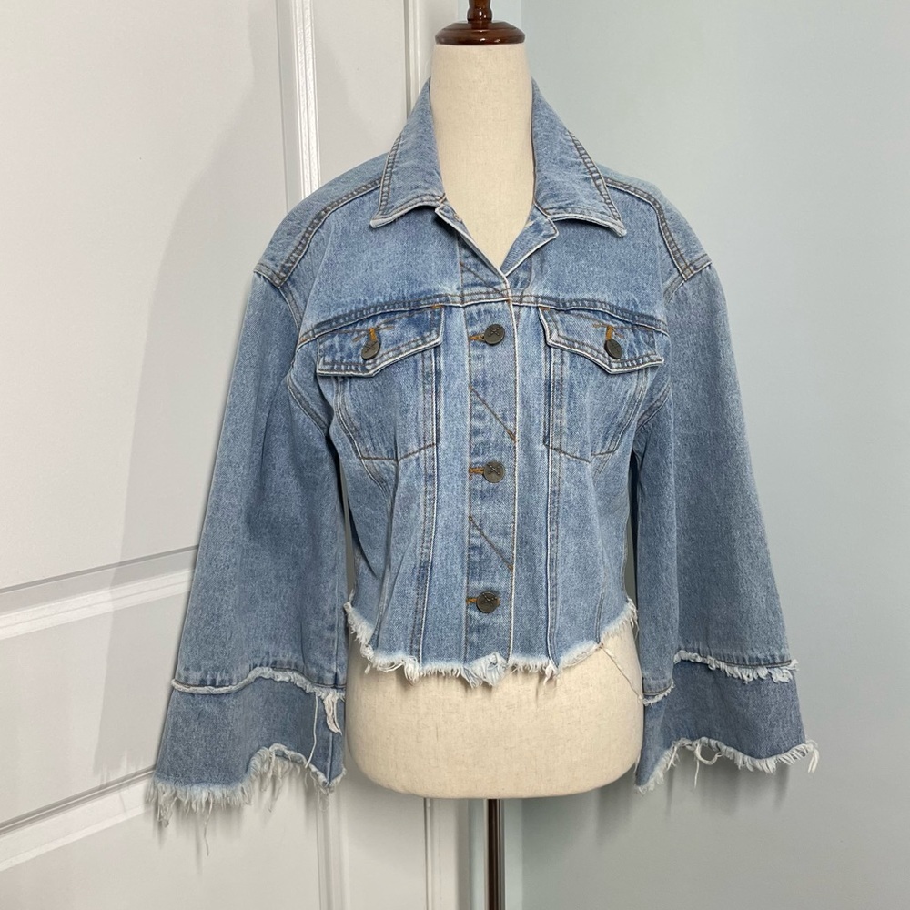 Unpublished Washed Cut Off Denim Jacket - Picture 6 of 11